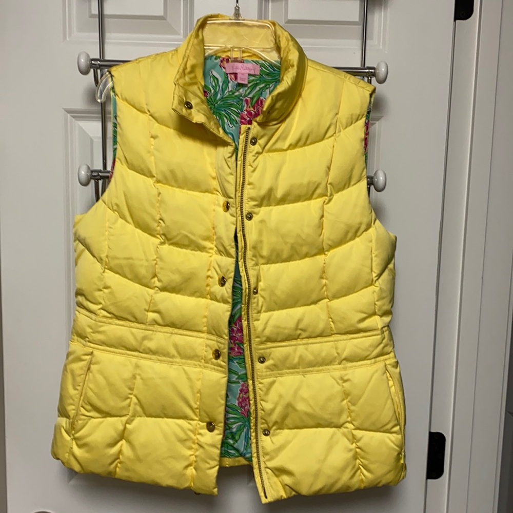 Lilly Pulitzer yellow puffer vest size medium